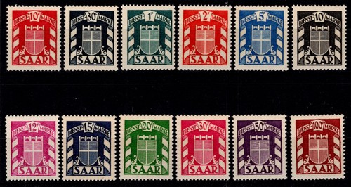 Saarland Dienstmarken 33-44 postfrisch #OR727