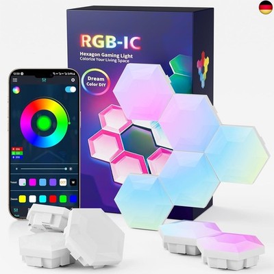 Hexagon LED Gaming Panel 10 PCS, LED Smart Wandleuchte mit RGB-IC,