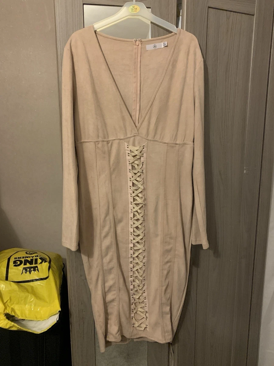 princess polly baby blue dress Beige Missguided Wrap Dresses for sale