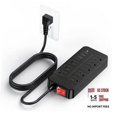 Surge Protector Power Strip -  8 Outlets with 1 USB-C and 3 USB-A Ports Large