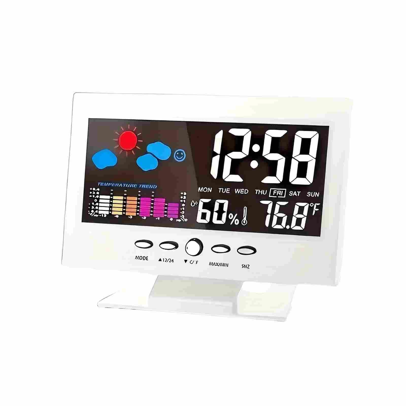 Rainbow Colored LED Digital Alarm Clock, Easy Operation,Black Desk Alarm Clock ﻿