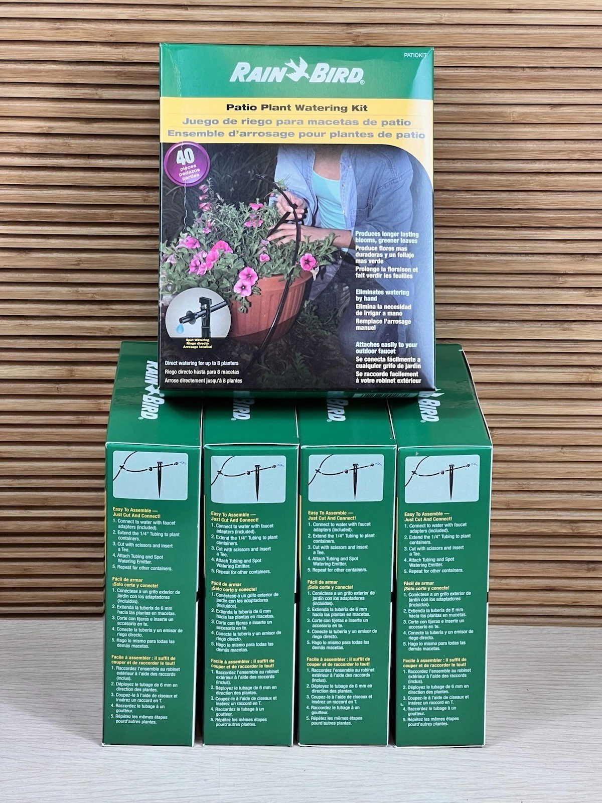 5 x Rain Bird Patio Garden Kit Potted Plant Watering Kit 25 Ft Tubing 40 Pieces