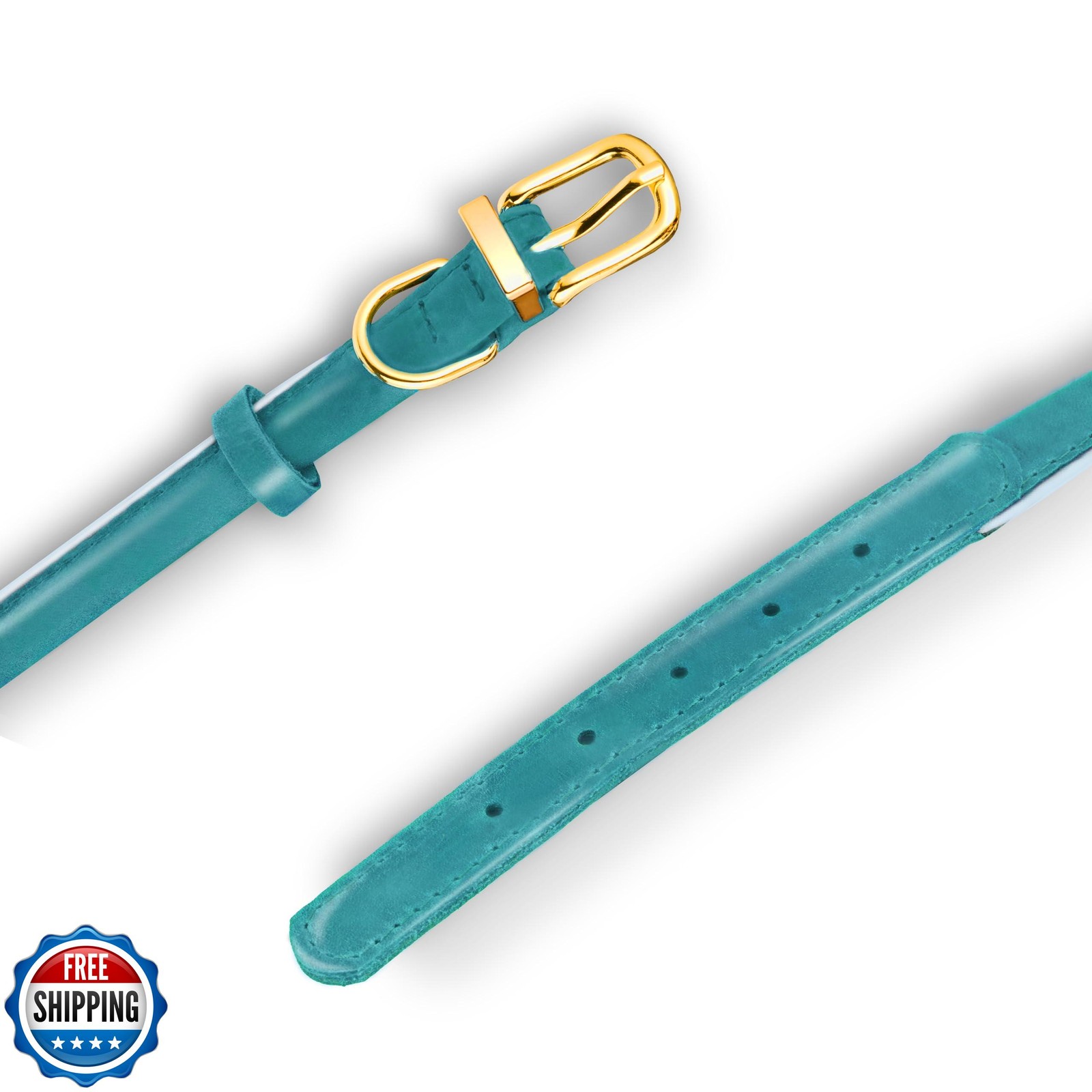 OOPSDOGGY Reflective Rolled Leather Dog Collar Adjustable Soft Padded Pet Col