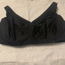 Glamorise Black Sports Bra Wire free Style 1006 Preowned