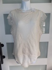 FREE PEOPLE INTIMATELY Sweet Nothings Bodysuit In Off-White Size XL Women's NEW