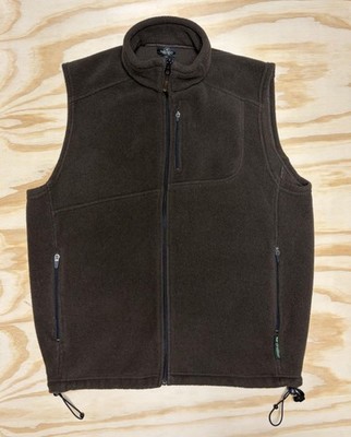 Redhead brown men s large outdoor fleece vest with zipper  and inside pockets