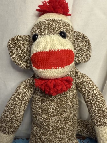 Sockenaffe Puppe 20 Zoll groß beige hellbraun rot - Bild 9 von 9