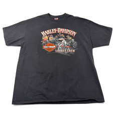 Harley Davidson Looney Crew T Shirt Mens 2XL Black Looney Tunes 2017
