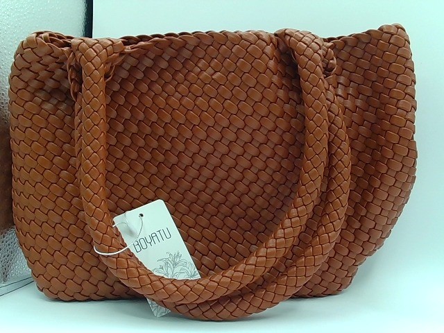 BOYATU Brown Woven Braided Shoulder Bag Purse Handbag Small Tote 