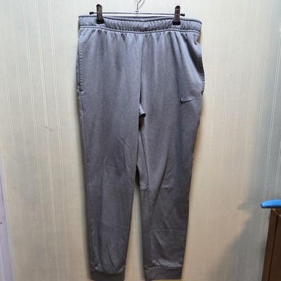 Nike Therma-FIT Pants Mens M Gray Fleece Sweatpants Elastic Waist Pockets