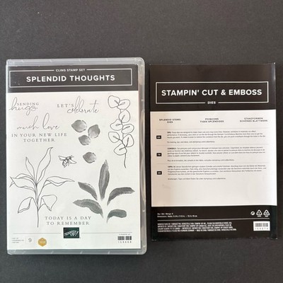 Stampin Up Splendid Thoughts Rubber Stamps & Thinlit Cutting Dies Sets