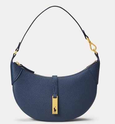 Polo Ralph Lauren ID Mini Shoulder Bag Navy Leather Rare Small