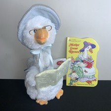 CUDDLE BARN Talking Mother Goose PLUSH 14" Nursery Rhymes Animated Book Bundle