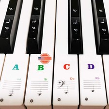 Pegatinas para teclado de piano de 88/61/54/49/37 teclas, pegatinas con letras