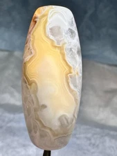 Mongolian Gobi Desert, Natural Ellipsoid  Agate, Fossil Bead, Talisman ⚡️