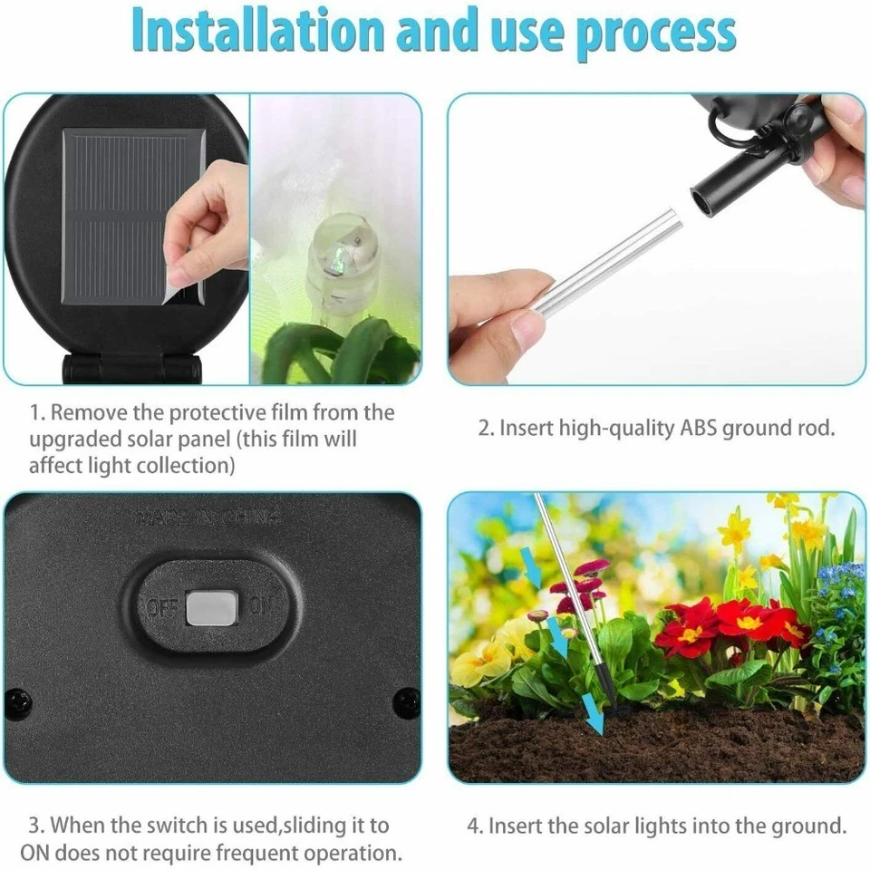 Outdoor LED Solar Powered Lily Flower Light Garden Yard Lamp Decor Waterproof - Image 4 of 4