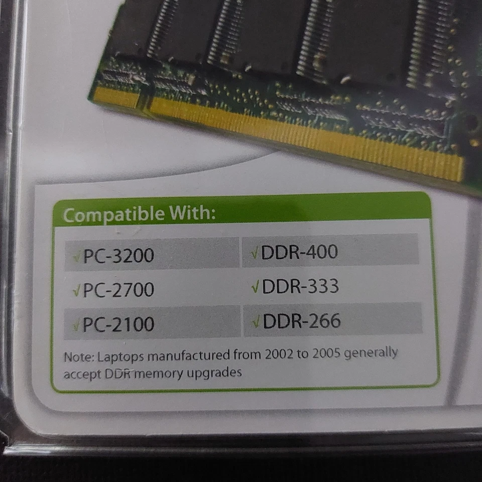 Centon Memory Power Notebook Memory Upgrade DDR-400/333/266 1GB 200 Pin NEW  - Image 3 of 4