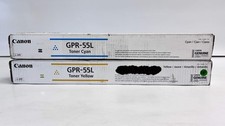 2 Open Genuine Canon iRA C5535,C5540 Cyan  Yellow Toners GPR-55LC, GPR-55LY