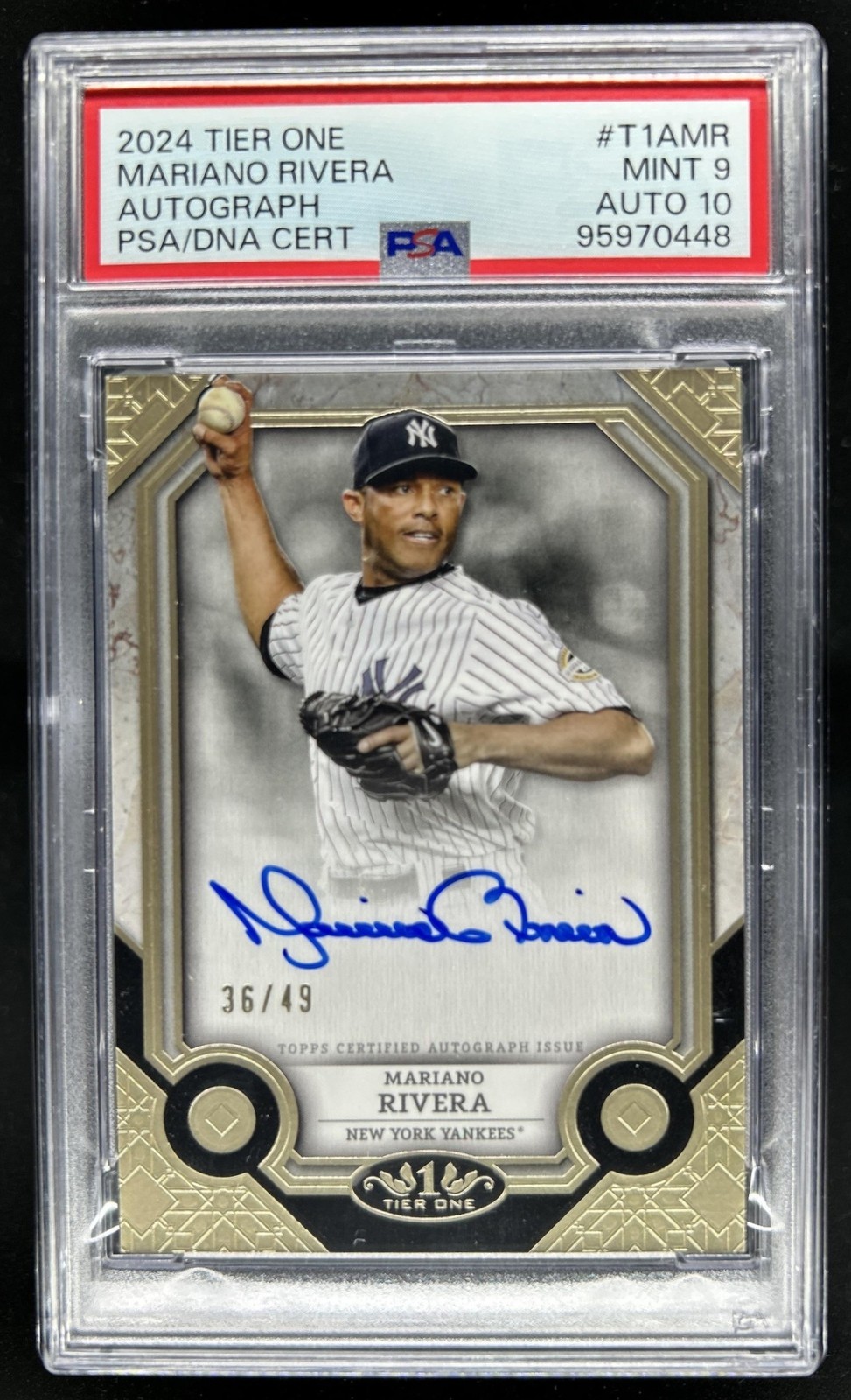 2024 Topps Tier One Mariano Rivera Auto Autograph #/49 Yankees PSA 9 10