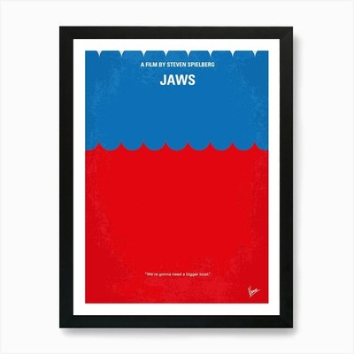 No046 My Jaws Minimal Filmposter gerahmt Wandbild Poster Leinwanddruck Bild