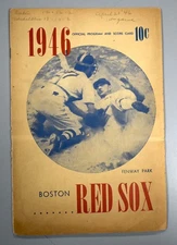 Boston Red Sox vs Philadelphia Athletics April 21st 1946 Official Scorecard