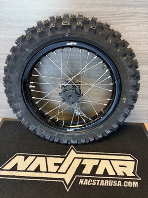 Surron Light Bee Rear Wheel 16'' 1.85 Black Silver w Tire Dunlop MX53