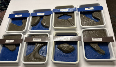 Montessori Priority Clay Land and Water forms W/ Labels= GORGEOUS SET