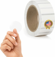 Clear Circle Stickers - 1,000 Count 1.5" round Sealing Labels on Roll - Clear Wa