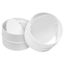 HVAC OV 2pack 4"" Inch Round Duct Connector - Plastic Air Backdraft Damper - ...