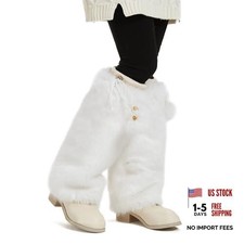 Fur Leg Warmers Furry Faux Fur Winter L:40CM Length Faux Fox Fur White long