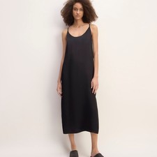 Everlane The Ultimate Slip Dress Triacetate Midi Black Tank Size 8
