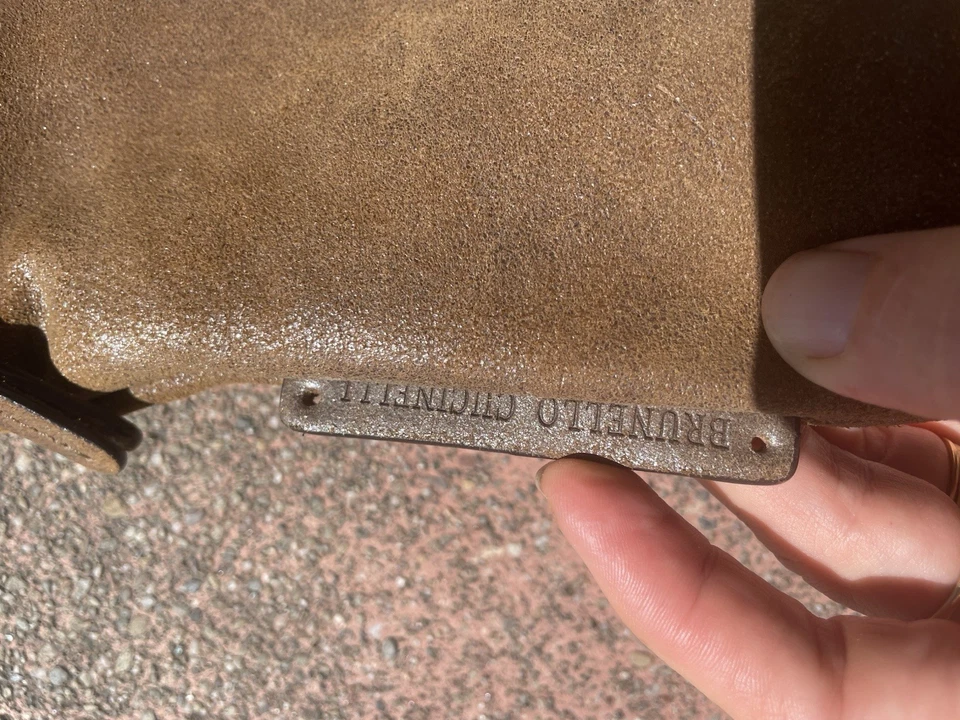 Auténtico bolso de mano Brunello Cucinelli de gamuza metálica con forro de lana - Raro  Foto 3 de 4