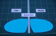 Außenspiegel Spiegelglas Ersatzglas BMW M5 Typ E60 ab 2007 Links asph Blau
