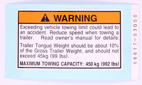 LABEL, TRAILER TOW (ENGLISH)