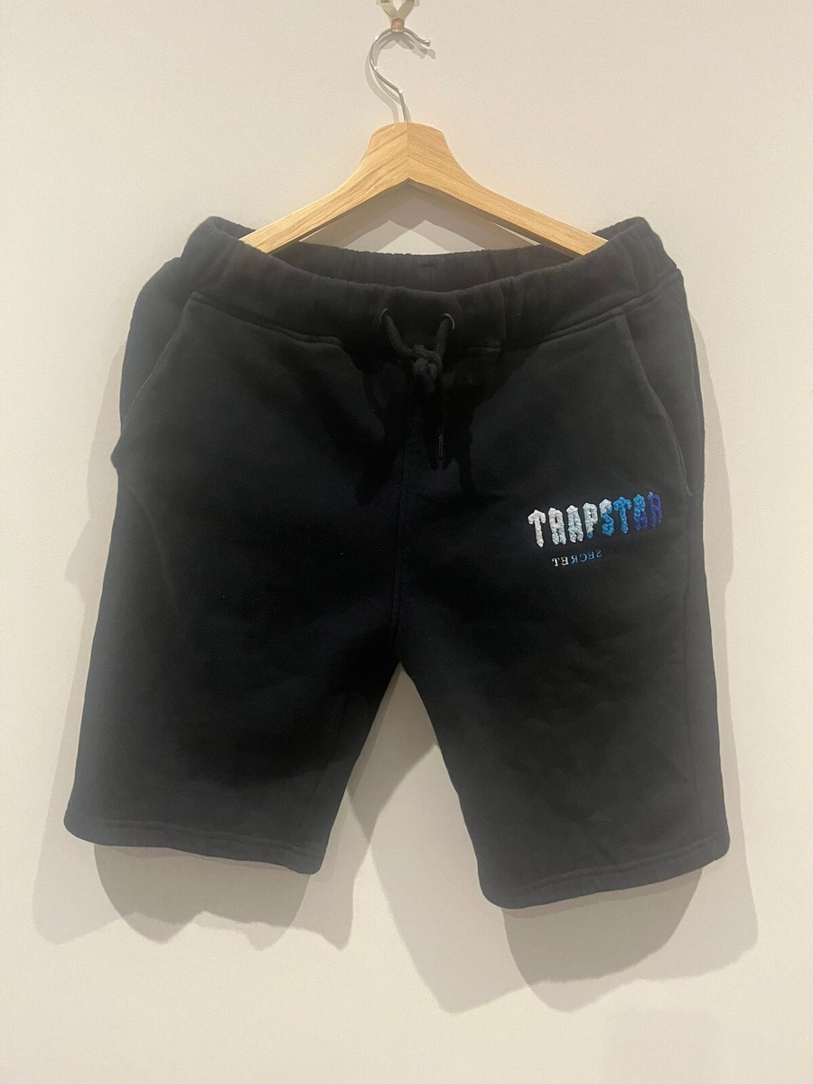 Trapstar Chenille Decoded T shirt and Short Set - Black Ice Trapstar Chenille Decoded T shirt and Short Set - Black Ice