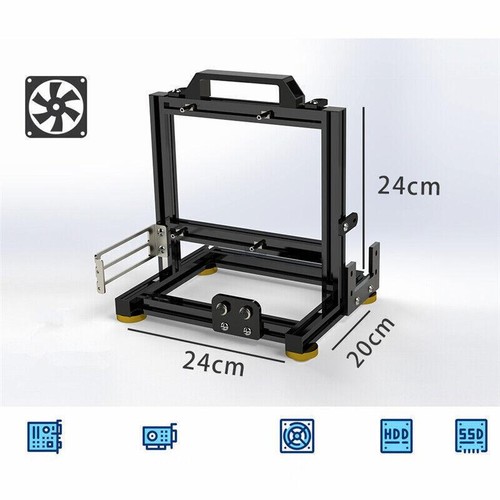 Stock! Open Frame ITX PC Case Steel Aluminum Computer Mini Cooling Case SFX NEW - 第 25/26 張圖片