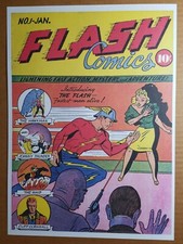 Flash Comics 1 Hawkman Johnny Thunder DC Comics Poster by Sheldon Moldoff
