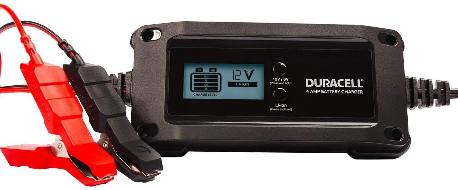 Duracell, 4 Amp Auto Car LCD Battery Charger and Maintainer Professional Quality