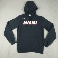 Nike Miami Heat Sweater Mens Small Black NBA Pullover Hoodie Sweatshirt 