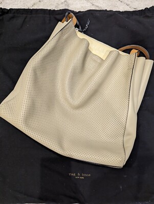 New RAG BONE New York Perforated Leather Passenger Tote Shoulder Bag 