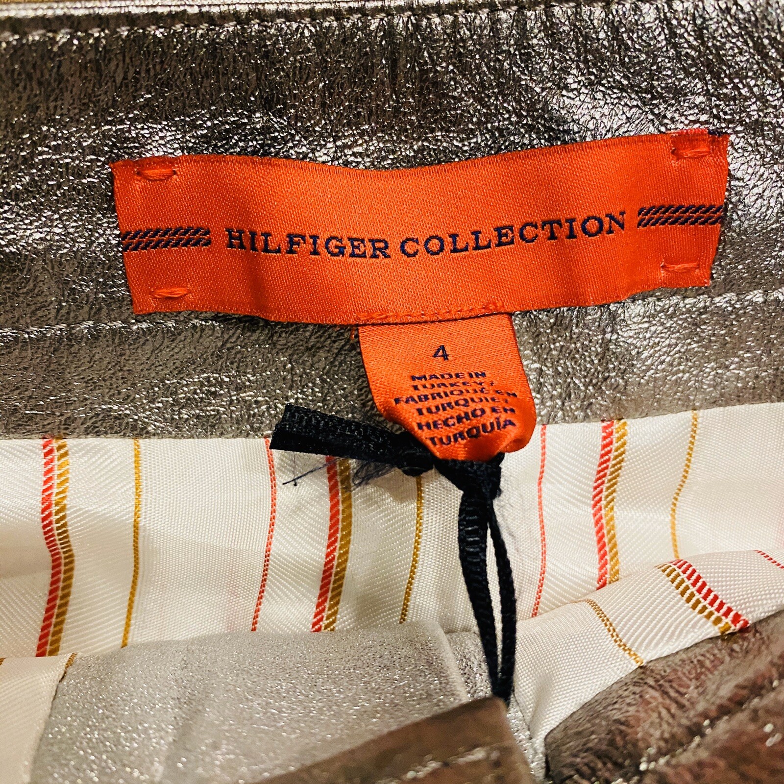 HILFIGER COLLECTION RUNWAY leather Layered Metallic Stars Mini Skirt image 5
