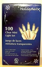 100 Mini Christmas Light Set Clear White Wire BRAND NEW