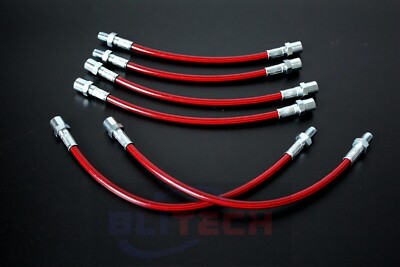 Braided Hose Oil Brake Lines Cable Front & Rear For 84-91 BMW 3-Series E30 S/S 