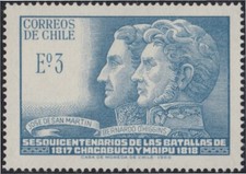 Cile 324 1968 150 Anni Delle Battaglie Di Chacabuco E Maipú MNH