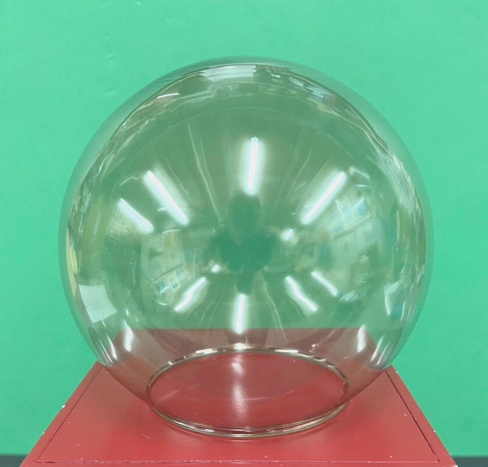 6" x 3" Fitter CLEAR SMOKE GLASS BALL GLoBe GlaSsWaRe NECKLESS NEW 9112-065 - Image 2 of 4