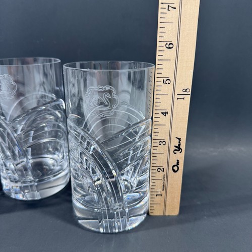 4 Rogaska Crystal Maestro Highball Glasses 5.5” w/ Waterford Swan Engraved RARE - Picture 7 of 8