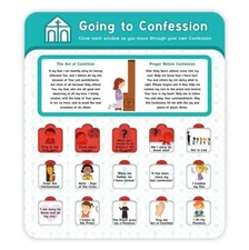Window Chart Confession Lot of 6 Size 8X9 in Helps Children Grow in Their Faith