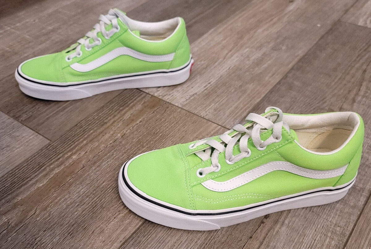 VANS Old Skool Green NEON Lace Up Lo Sneakers US Men