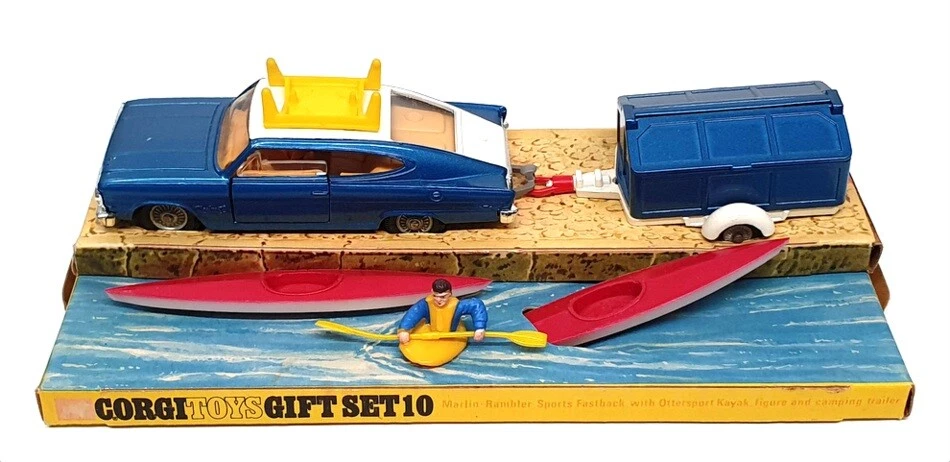 Juego de regalo Corgi Toys 10 - Marlin Rambler con figura y remolque de kayak Ottersport Foto 3 de 4