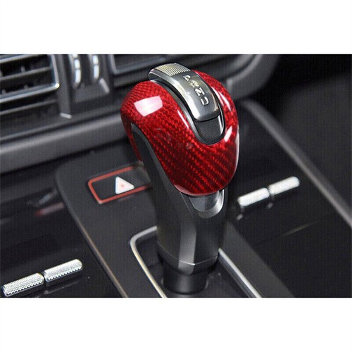 Para Porsche Macan 2022-2023 fibra de carbono roja cambio de engranajes para automóvil Porsche Macan 2022-2023 borde de la cabeza de la cubierta - Imagen 2 de 5